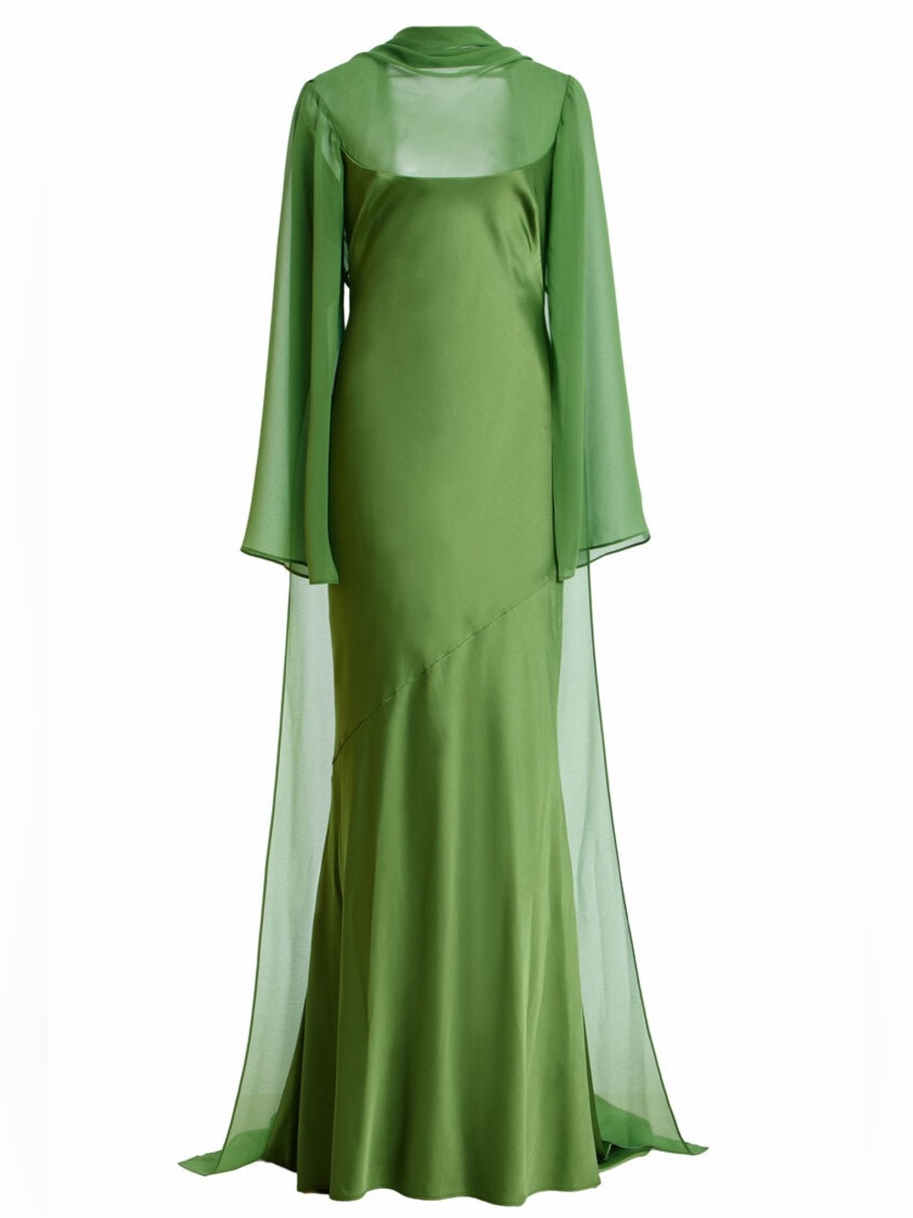 Significant Other Devlyn Sheer-Overlay Gown - Green